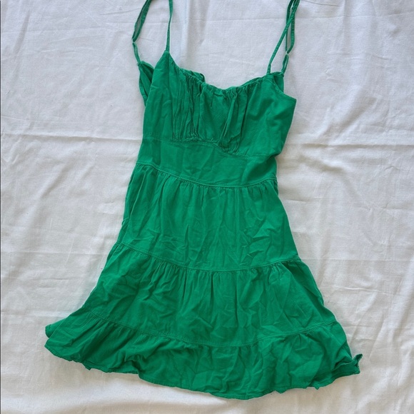Blanco by Nature 100% Cotton Green Spaghetti Strap Dress - Picture 1 of 4